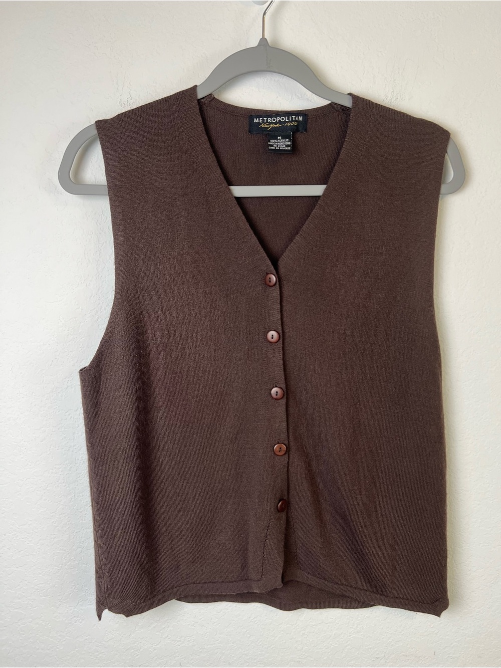 Metropolitan New York Brown Button Down Sweater Vest